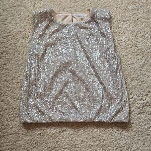 Maurices Soft Cream Silver Sequin Top